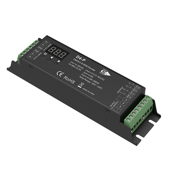 4CH Constant Voltage DMX512 & RDM Decoder D4-P For LED strip lighting kit 4CH Constant Voltage DMX512 & RDM Decoder D4-P For LED strip lighting kit